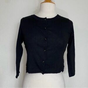 3/$25 Maison Jules Juniors Black Lace Back Button Knit Cardigan Size Small Girly